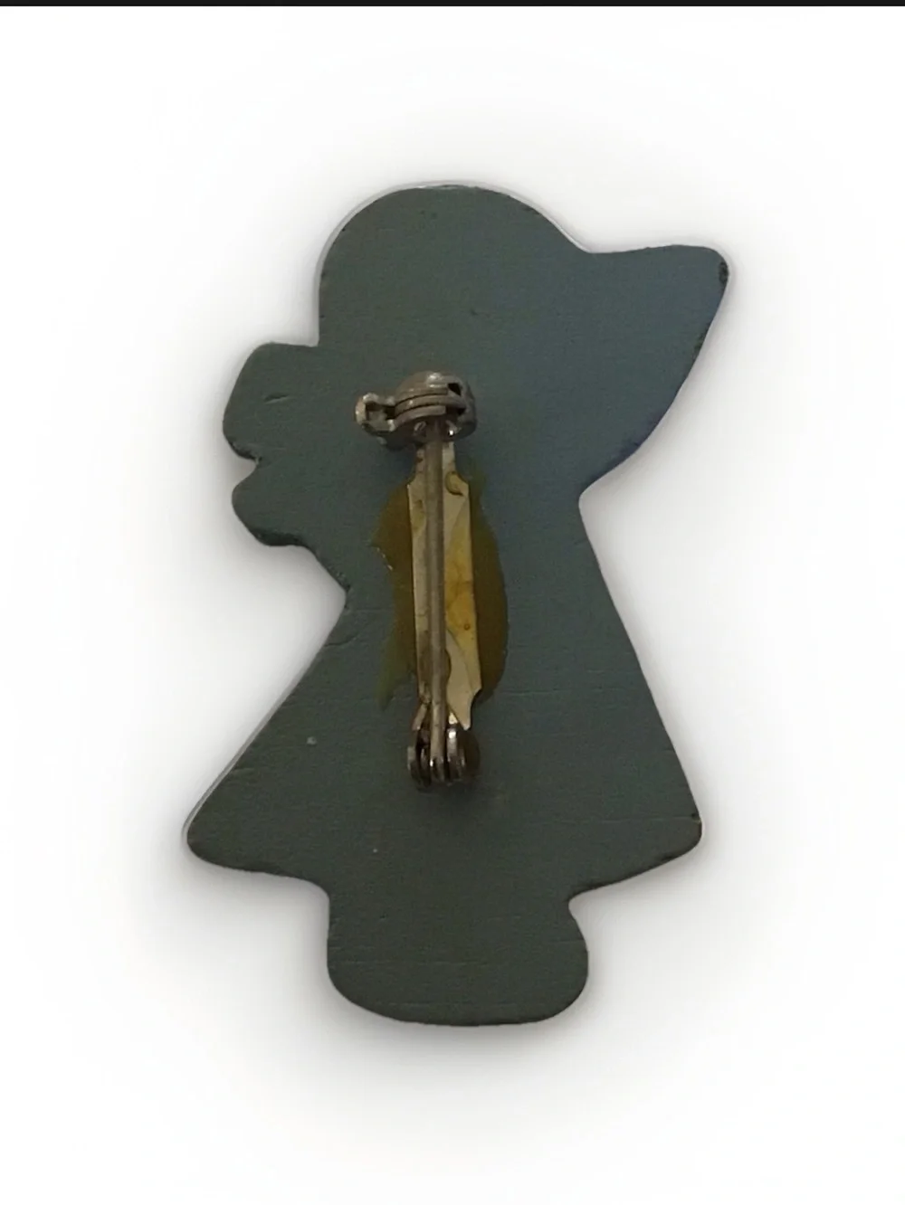 Vintage 1970s Prairie Girl Cottagecore Wood Brooch